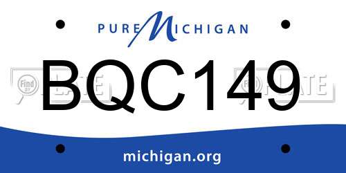 BQC149 Michigan License Plate