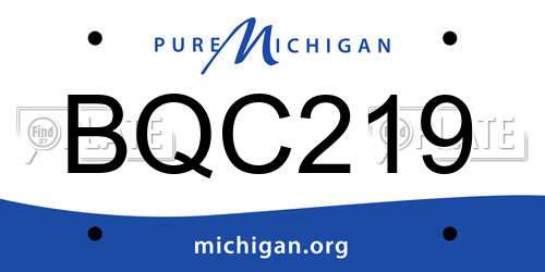 BQC219 Michigan License Plate