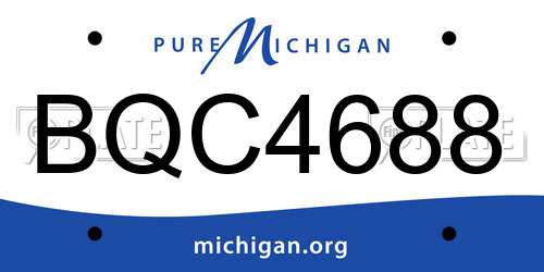 BQC4688 Michigan License Plate
