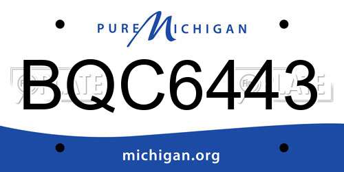 BQC6443 Michigan License Plate