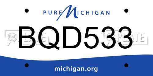 BQD533 Michigan License Plate