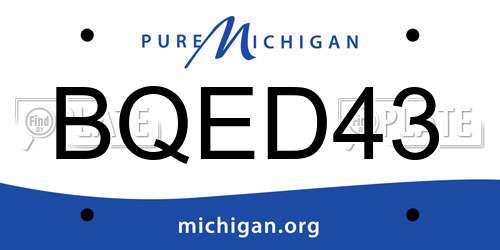 BQED43 Michigan License Plate