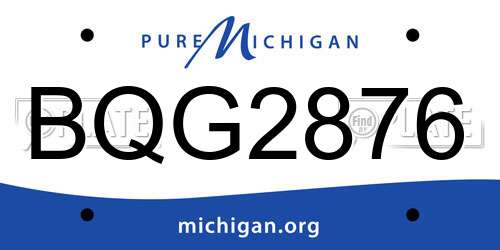 BQG2876 Michigan License Plate