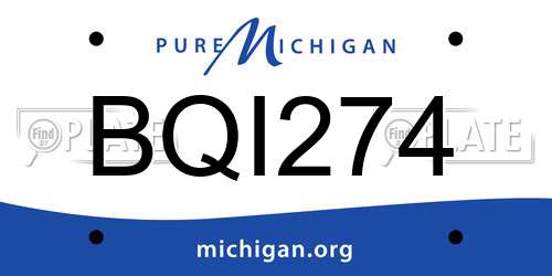 BQI274 Michigan License Plate
