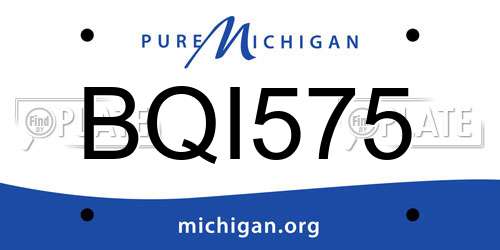 BQI575 Michigan License Plate