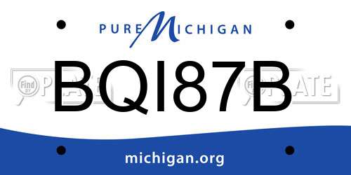 BQI87B Michigan License Plate