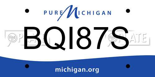 BQI87S Michigan License Plate