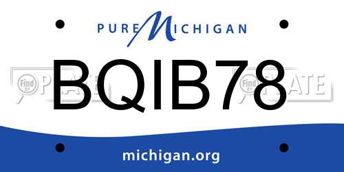 BQIB78 Michigan License Plate