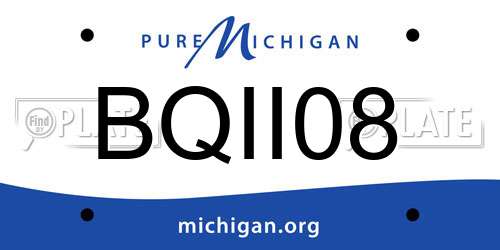 BQII08 Michigan License Plate