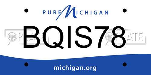 BQIS78 Michigan License Plate