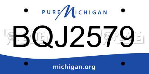 BQJ2579 Michigan License Plate