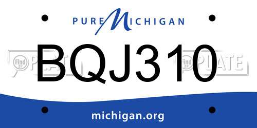 BQJ310 Michigan License Plate