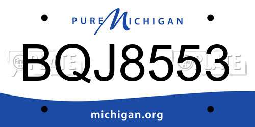 BQJ8553 Michigan License Plate