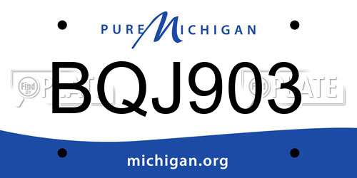 BQJ903 Michigan License Plate