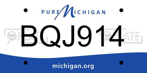 BQJ914 Michigan License Plate