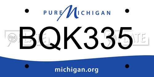 BQK335 Michigan License Plate