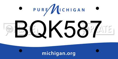BQK587 Michigan License Plate