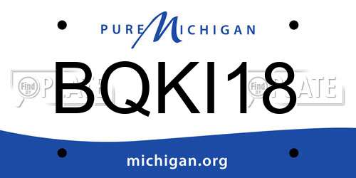 BQKI18 Michigan License Plate