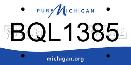 BQL1385 Michigan License Plate