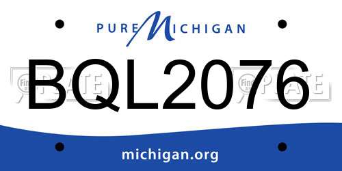 BQL2076 Michigan License Plate