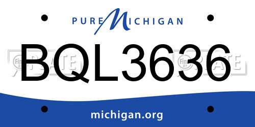 BQL3636 Michigan License Plate