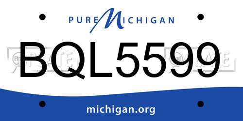 BQL5599 Michigan License Plate