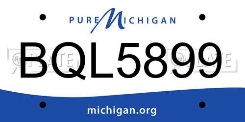 BQL5899 Michigan License Plate