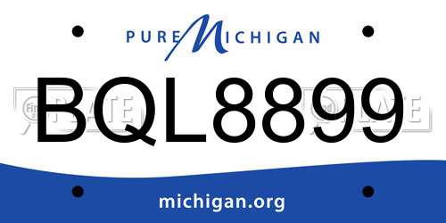 BQL8899 Michigan License Plate