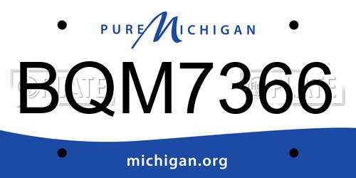 BQM7366 Michigan License Plate