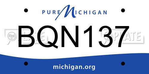 BQN137 Michigan License Plate