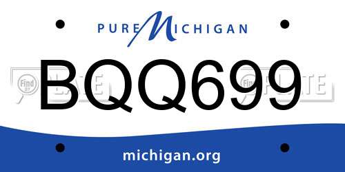 BQQ699 Michigan License Plate