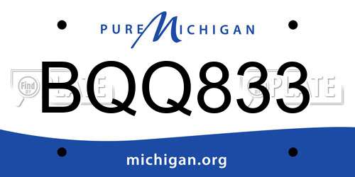BQQ833 Michigan License Plate