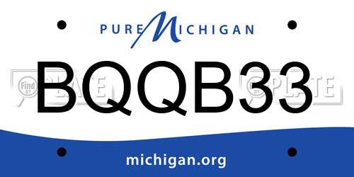 BQQB33 Michigan License Plate
