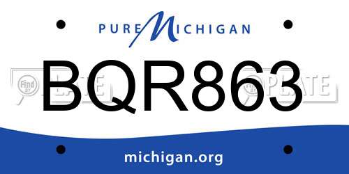 BQR863 Michigan License Plate