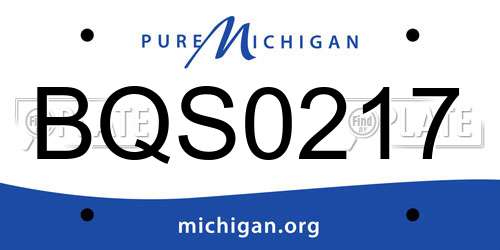 BQS0217 Michigan License Plate