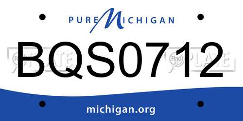 BQS0712 Michigan License Plate