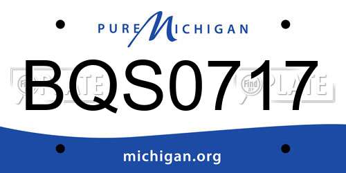 BQS0717 Michigan License Plate