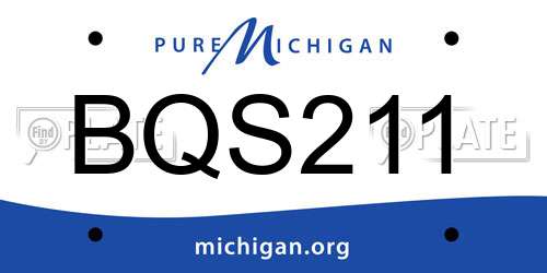 BQS211 Michigan License Plate