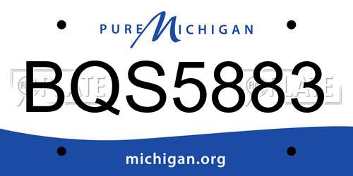 BQS5883 Michigan License Plate
