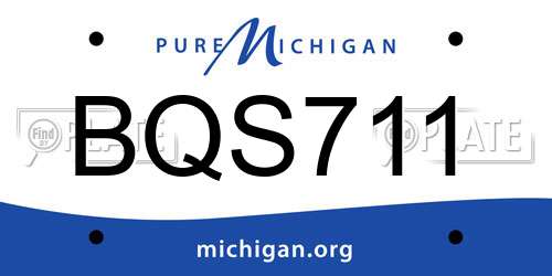 BQS711 Michigan License Plate