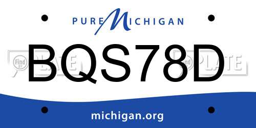 BQS78D Michigan License Plate
