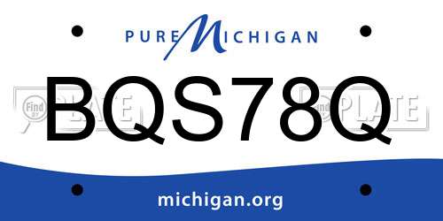 BQS78Q Michigan License Plate
