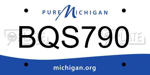 BQS790 Michigan License Plate