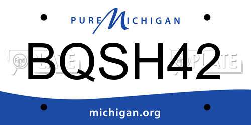 BQSH42 Michigan License Plate
