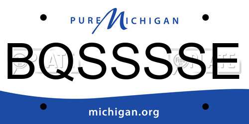 BQSSSSE Michigan License Plate