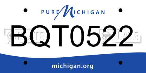 BQT0522 Michigan License Plate