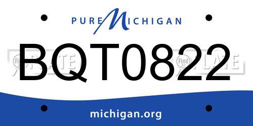 BQT0822 Michigan License Plate