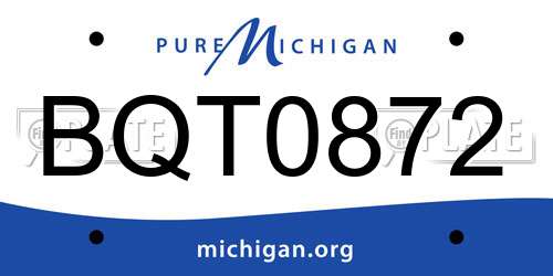 BQT0872 Michigan License Plate