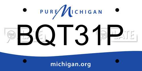 BQT31P Michigan License Plate