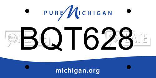 BQT628 Michigan License Plate
